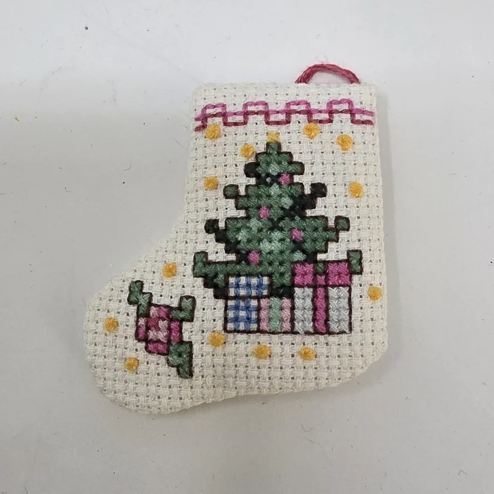 Vintage brass bell and fabric stocking ornament‎ Japan holiday décor